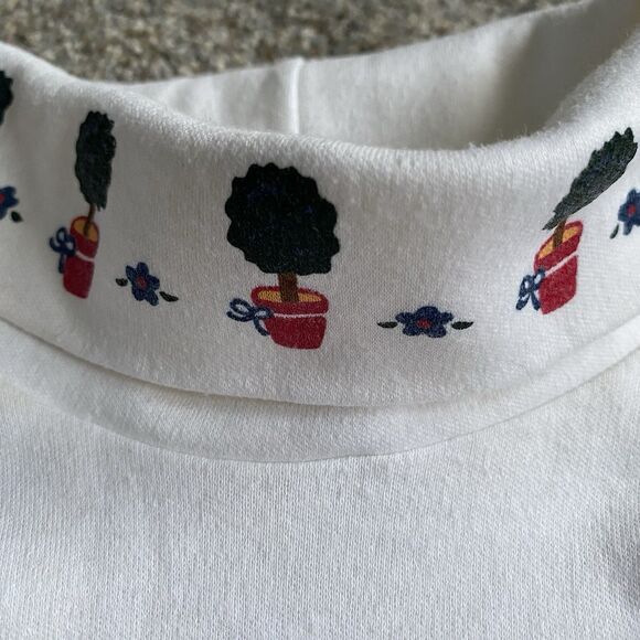 Vintage 80s Hartstrings Cardigan Sweater Girls 6 Button Up Navy Cotton Christmas - Picture 15 of 16